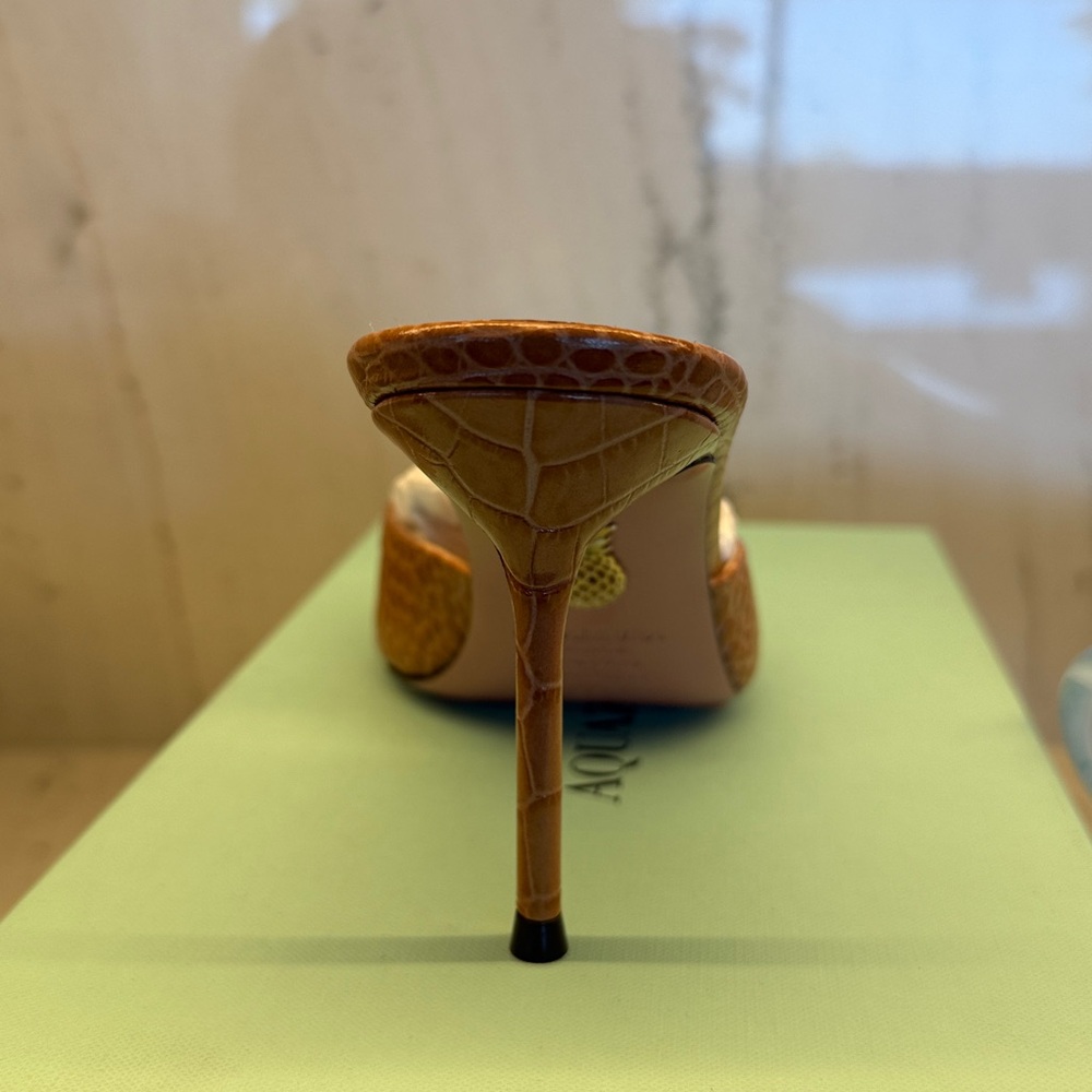 AQUAZZURA Alex Rivière 85 Croc-embossed Leather Mules size 35/5 (photos coming) - Picture 7 of 12